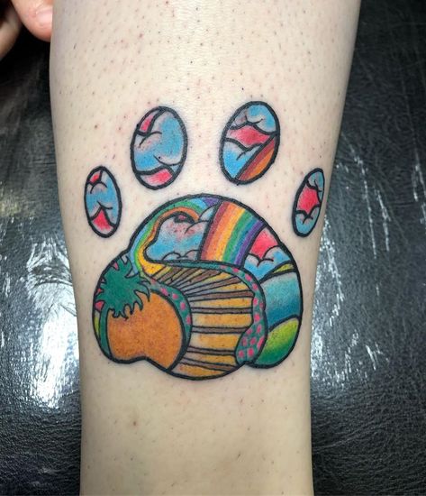 Bridge Tattoo, Rainbow Tattoos, Remembrance Tattoos, Rainbow Road, Pet Remembrance, Paw Print Tattoo, Animal Lover, Cool Hairstyles, Bridge