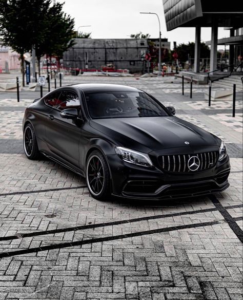 Kily Jenner, Black Mercedes, Mercedes Benz Coupe, Black Mercedes Benz, Mercedes Wallpaper, C 63 Amg, Mercedes Benz C63 Amg, Amg Car, Mercedes Benz C63