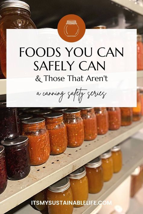 Knowing what foods can be safely canned & which foods shouldn't canned is essential to following safe canning practices. Canning Green Tomatoes, Canning Kitchen, Canning Peaches, Canning Pickles, Vegetable Harvest, Canning Food, Canning Food Preservation, Foraged Food, Living Simply