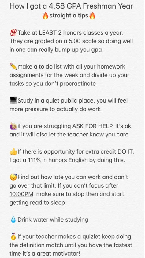 How to get a better than perfect weighted GPA!! #studytips #goals #schoolhacks #highschool #college How To Lock In For School, High Schooler Lunch, College Tips Freshman Study, School Goals Aesthetic, Highschool Advice, School Mindset, High School Schedule, High School Prep, Freshman Advice