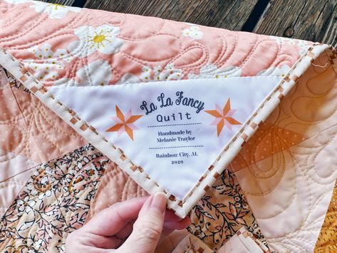 Embroidered quilt labels