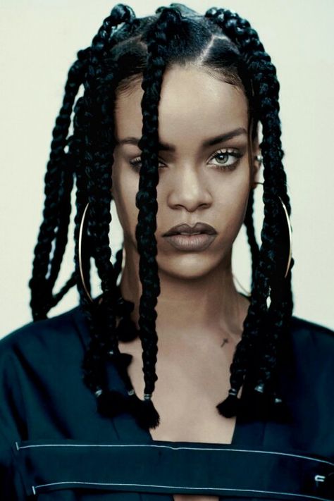 Hairstyles Theme, Rihanna Hairstyles, Blonde Box Braids, Short Box Braids, Fesyen Rambut, Long Box Braids, Jumbo Braids, Box Braids Styling, Cool Braids