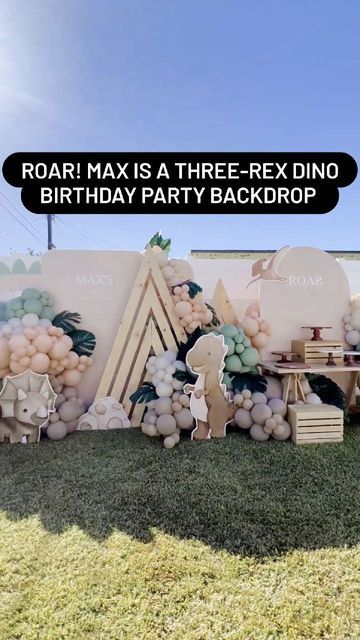 Dinosaur Backdrop, Birthday Ballon, Dino Birthday Party, Third Birthday Party, Dinosaur Theme Party, Event Backdrop, Dino Birthday, Dino Party, Balloon Backdrop