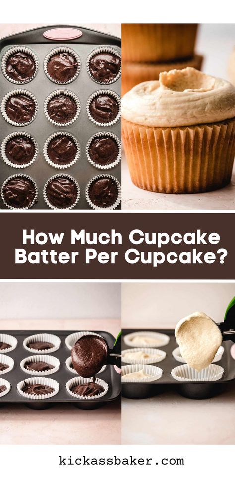 Have you ever found yourself filling a cupcake liner with batter and wondering just how high you should fill it to make perfect cupcakes? No one wants a sad, flat-looking cupcake, but you don't want your muffin tins overflowing and messy either. How Full To Fill Cupcake Liners, Muffin Size Cupcakes, How To Bake Flat Cupcakes, How Much Batter Per Cupcake, How To Fill Cupcake Liners, How Much To Fill Cupcake Liners, Perfect Cupcakes Fill, Filling Cupcakes How To, How To Fill A Cupcake With Filling