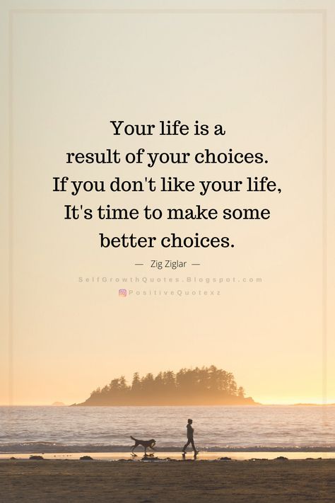 Quotes Your life is a result of your choices. If you don't like your life, It's time to make some better choices. Zig Ziglar Your Life Is A Result Of Your Choices, Quotes On Choices In Life, Everything Is A Choice Quote, Life Is Choices Quotes, Your Life Is Your Responsibility Quotes, Life Is About Choices Quotes, Your Choices Quotes, Making Choices In Life Quotes, Life Choices Quotes Truths