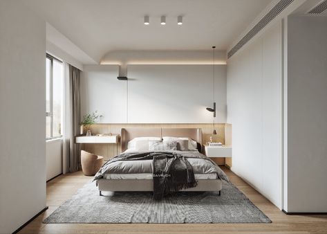 Rustic Loft Bedroom, Muji Style Interior, Muji Style, Interior Minimal, Rustic Loft, Loft Bedroom, Purple Rooms, Hotel Room Design, Bungalow Design