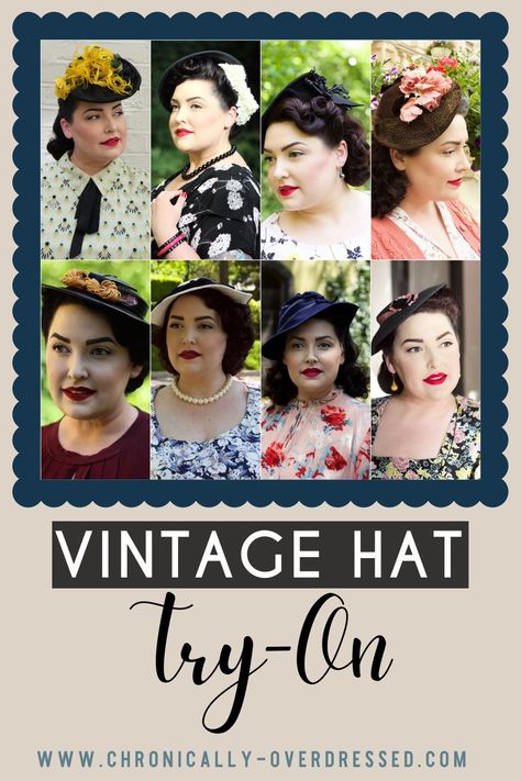 1950s Hairstyles With Hat, 1930 Hairstyles, Hat Guide, 1930s Hats, Vintage Guide, 1940s Hats, Style Inspiration Vintage, 1940s Hairstyles, Vintage Style Hat