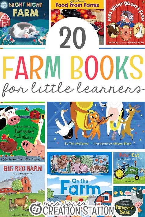 Teaching our little learners about the farm is such a fun unit to get to explore! They’ll love learning about how food grows, the animals on the farm, and so much more! There are so many fun ways to go through this unit and watch them learn. It’s even more fun as you read through farm books related to this unit. 20 Farm Books for Little Learners - Mrs. Jones' Creation Station #Farm #Books #Reading #TeachersPayTeachers #MrsJonesCreationStation School Diy Ideas, Books For Preschool, Farm Lessons, Farm Theme Preschool, Farm Books, Farm Unit, Farm Preschool, Farm Activities, Preschool Books