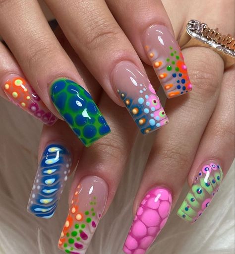 Colorful Blooming Gel Nails, Blooming Gel Nails, Blooming Nails, Army Nails, Everyday Nails, Blooming Gel, Wave Nails, Romantic Nails, Dope Nail Designs