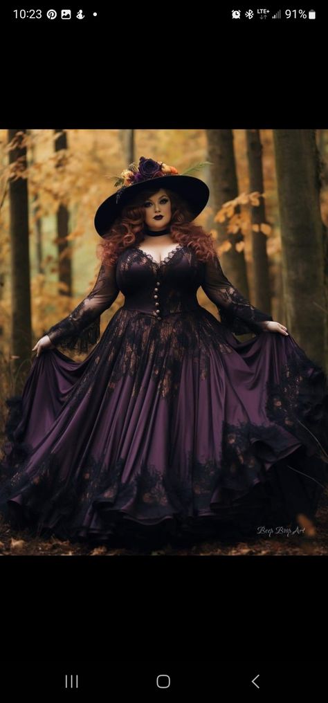 Diy Witch Costume Women Plus Size, Witch Cosplay Ideas, Purple Witch Costume, Mother Daughter Costumes, Witches Coven, Witch Costume Diy, Halloween Costumes Plus Size, Witches Night Out, Witch Pictures