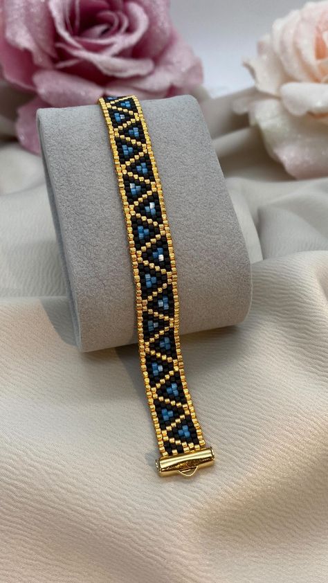 Back to Milan finally and working on my e-shop mostly…💃🏼 More colors are coming soon…😎 Miyuki bracelet “Triangle Blue Satin”. Bracelet’s… | Instagram Miyuki Bracelet Pattern, Satin Bracelet, Miyuki Beads Pattern, Beaded Jewelry Bracelets, Miyuki Bracelet, Bead Charms Diy, Crochet Basket Pattern, Beaded Bracelet Patterns, Miyuki Beads