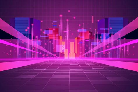 metaverse purple technology background template Technology Background Landscape, Purple Background Landscape, Pink Technology, Dancing Room, Purple Vibe, Neon Backgrounds, City Background, The Metaverse, Background Template