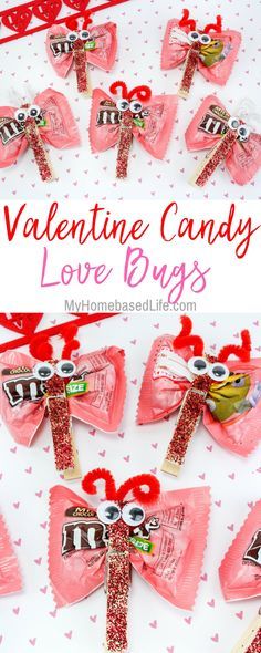 Valentine Easy Crafts, Love Bugs Craft, Butterfly Treats, Bugs Craft, Simple Crafts For Kids, Saint Valentin Diy, Valentines Bricolage, Easy Valentine Crafts, Valentine Gifts For Kids