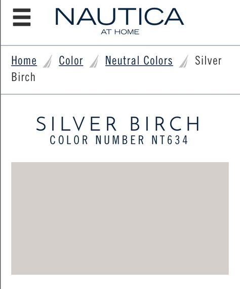 Silver Birch Nautica Color Paint. NT634 Silver Birch Paint Color, Silver Birch Neptune Paint, Glidden Paint, Office Loft, Bath Paint, Interior Colors, Perfect Paint Color, Favorite Paint Colors, Living Room Update