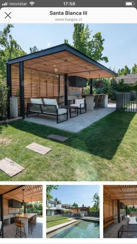 Terrasse Med Tak, Rooftop Patio Design, Pool And Patio, Pools Backyard, Deck Designs Backyard, Backyard Pavilion, Patio Garden Design, Backyard Remodel, Rooftop Patio