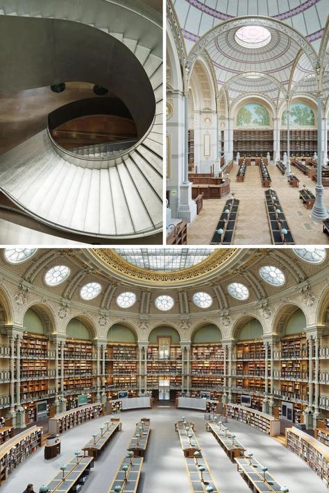 The Bibliothèque Nationale de France proudly holds the title of one of the most beautiful libraries in the world. Built in the 19th century by architect Henri Labrouste, the library boasts a Beaux-Arts style. However, for the past 15 years, the library has been under renovation, conducted by the French studio Bruno Gaudin Architectes. After an incredible 15 years of renovation, the library has been unveiled, featuring fresh spaces, and new public routes. Read More. French Library Aesthetic, Public Library Architecture, Henri Labrouste, Most Beautiful Libraries, French Library, Glass Walkway, Beautiful Libraries, Beautiful Library, Library Architecture