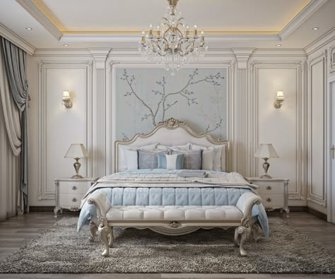 Man Home Decor, Classical Bedroom, Minimalistic Bedroom, Bedroom Behance, Classic Bedroom Design, Bed Aesthetic, Royal Room, Elegant Room, Luxury Home Accessories