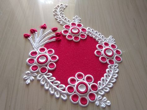 Rangoli Designs With 2 Colour, 3 Colour Rangoli Design, 2 Colour Rangoli Designs, Rangoli With 2 Colours, 2 Color Rangoli, Rangoli Designs For Lakshmi Puja, Latest Rangoli Designs 2022, Very Easy Rangoli Designs For Beginners, Best Rangoli Designs Diwali Unique