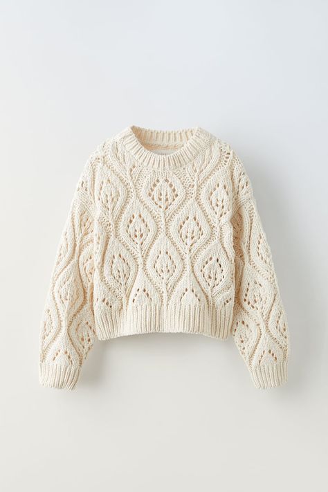 Zara Australia, Chenille Sweater, White Sweater, Girls Sweaters, Knitting Inspiration, Zara United States, Sweater Weather, Knit Sweater, Dress To Impress