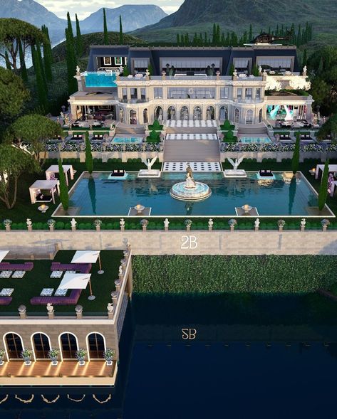 Stunning Mega Mansion #mansion #architect #architecture #design #style #beautiful #property #home #cool #design Roblox Mansion, Mansion Dubai, Fantasy Court, Background Zepeto Room, Mansion Aesthetic, Luxury Houses Mansions, Best Modern House Design, Dream Mansion, Mega Mansions