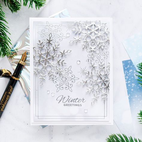 Foiling Cards, Yana Smakula, Stamped Christmas Cards, Snowflake Cards, Crafting Tools, 2023 Christmas, Christmas 2022, Christmas Cards To Make, Card Kits