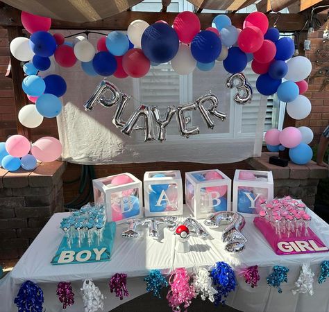 Baby Gender Reveal (if you are using this photo pls give credits) Pokemon Gender Reveal, Gender Reveal Photos, Baby Gender Reveal, Baby Gender, Gender Reveal, Pokemon, Baby Shower, Shower, Pokémon