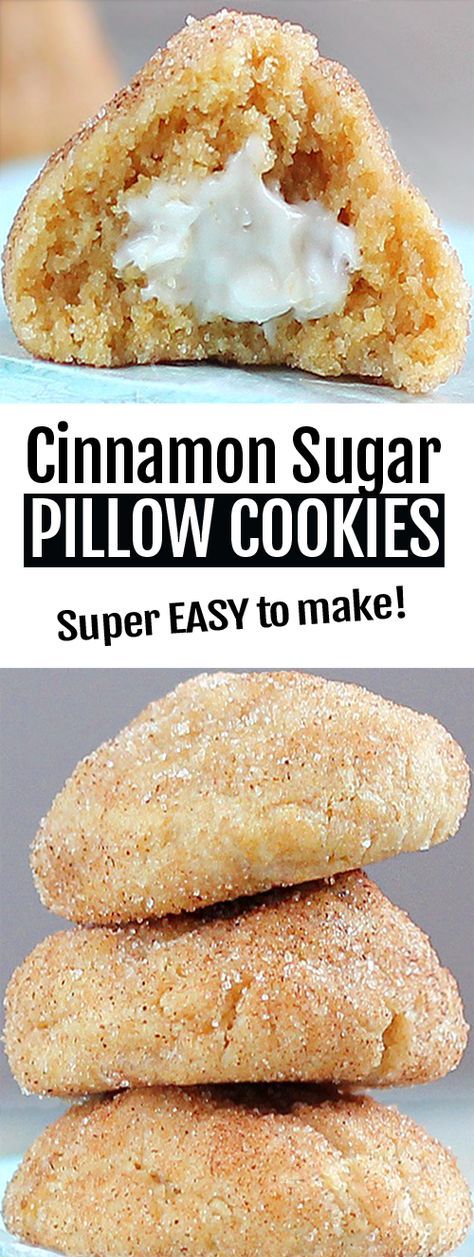 Pillow Cookies Recipe, Pillow Cookies, Workout Smoothie Recipes, Smores Dessert, Cinnamon Sugar Cookies, Coconut Dessert, Crunches Workout, Cinnamon Cookies, Holiday Cookie Recipes