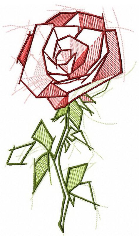 Illustration Rose, Rose Embroidery Designs, Jacket Embroidery, Tapeta Harry Potter, Siluete Umane, Cool Pencil Drawings, Geometric Drawing, Rose Drawing, Minecraft Tutorial