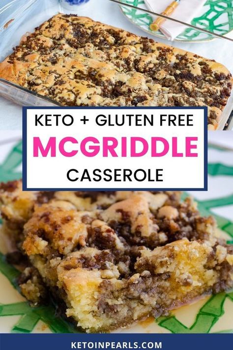 Mcgriddle Casserole, Keto Mcgriddle, Keto And Gluten Free, Galletas Keto, Low Carb Breakfast Casserole, Casserole Keto, Keto Recipes Breakfast, Recetas Keto, Low Carb Breakfast Recipes