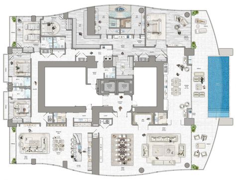 » Residencies & Floorplans Penthouse Apartment Floor Plan, Luxury Apartment Interior, Luxury Apartment Interior Design, Loft Apartment Industrial, Luxury Apartments Interior, Luxury Floor Plans, 3d Floor Plans, Interior Design Plan, Building House Plans Designs