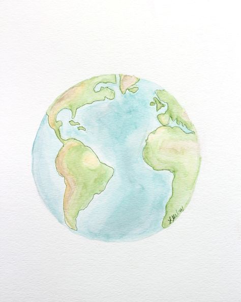 Download and print this beautiful earth watercolor with various sayings (or plain) Watercolor Globe, Earth Printable, Earth Watercolor, Watercolor Earth, Relief Society Birthday, Tato Minimal, Cricket Crafts, Earth Drawings, Travel Printables