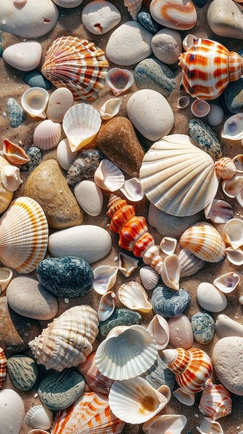 Beach walpaper background seashell invertebrate seafood. | free image by rawpixel.com / Sasi Sea Shell Wallpaper Aesthetic, Beach Aesthetic Shells, Shell Moodboard, Cute Beach Wallpapers, Sea Shells Aesthetic, Shells On Beach, Seashells Aesthetic, Shells Aesthetic, Seashell Wallpaper