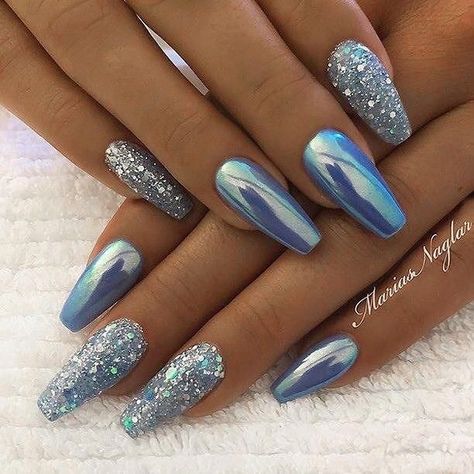 Blue Nail Art Designs, Nails Chrome, Nagellack Trends, Marble Nail Art, Nail Colors Winter, Blue Nail Art, Nail Art Instagram, Gel Nail Colors, Blue Nail