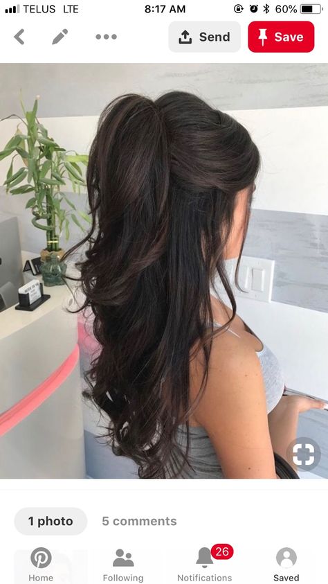 Blow Dry Hair, Haircuts For Long Hair, Hairstyles Ideas, Wedding Hair And Makeup, Long Curly Hair, Half Up Half Down, Ponytail Hairstyles, Down Hairstyles, Gorgeous Hair