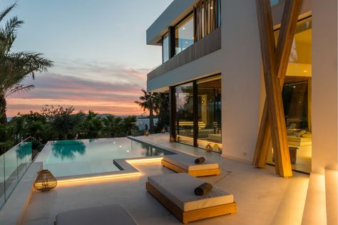 Luxury real estate, villas and chalets in Europe Indoor Outdoor Pools, Oak Floorboards, Ibiza Spain, Pool Villa, Home Still, Mountain Homes, Traditional Architecture, Home Cinemas, House Entrance