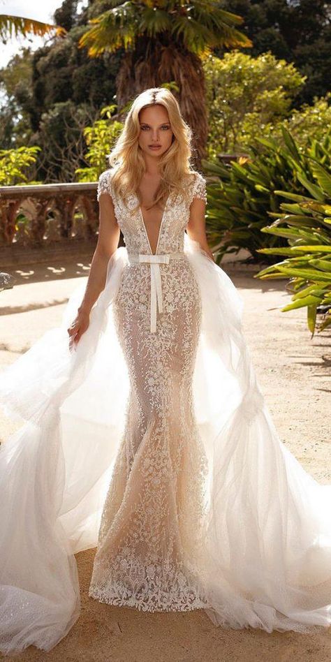 Trendy Wedding Dresses For 2020 ★ #bridalgown #weddingdress Eva Lendel, Bridal Cap, Detachable Skirt, Wedding Dress Guide, Fit And Flare Wedding Dress, Trendy Wedding Dresses, Dress Guide, Stunning Wedding Dresses, Luxury Wedding Dress