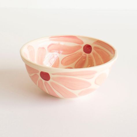 Retro Flower Cereal Bowl – Salt & Sundry Cereal Bowl Pottery Painting, Glazing Techniques, Color Collage, Cereal Bowl, Rise And Shine, Baby Sale, Gifted Kids, Retro Flowers, Pottery Painting