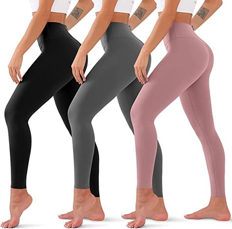 3 Pack High Waisted Leggings for Women No See Through Yoga Pants Tummy Control Leggings for Workout Running Buttery Soft, 02 Black/Dark Grey/Dark Pink, Small-Medium : Amazon.ca: Clothing, Shoes & Accessories House Shopping, Fall Leggings, Basic Leggings, Legging Fits, Women Leggings, Workout Running, Workout Sets, Plain Tees, Leggings For Women