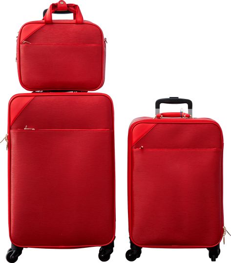 Red Suitcases Set Bags Trolley Red Suitcase, Luggage Red, Bag Png, Luxury Luggage, Best Purses, Suitcase Set, Bag Suitcase, Red Outfit, Travel Tote