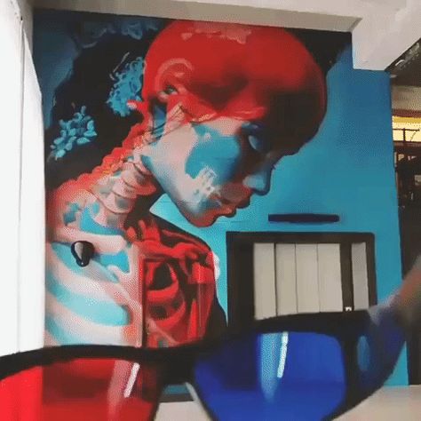 Double Exposure Murals That Show Multiple Artworks with 3D Glasses « Adafruit Industries – Makers, hackers, artists, designers and engineers! Blue Artwork, Psy Art, 3d Street Art, 3d Glasses, Street Art Graffiti, Street Artists, Blue Art, Double Exposure, Best Funny Pictures