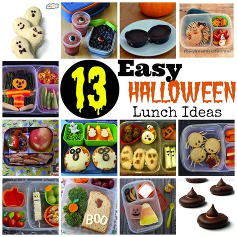 13 Easy Halloween Lunch Ideas Halloween Lunch Ideas, Sack Lunches, Halloween Lunch Box, Luncheon Menu, Kindergarten Lunch, Preschool Lunch, Halloween Lunch, Lunch Ideas For Kids, Sack Lunch