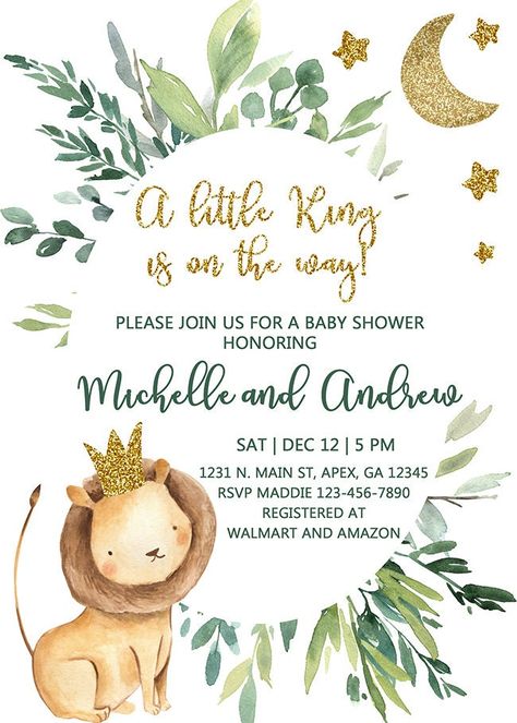 King Invitation, Elephant Baby Shower Centerpieces, Lion Baby Shower, Elephant Cake Toppers, Baby Shower Invitation Boy, Elephant Baby Shower Boy, Lion King Baby Shower, Lion King Baby, Lion Baby