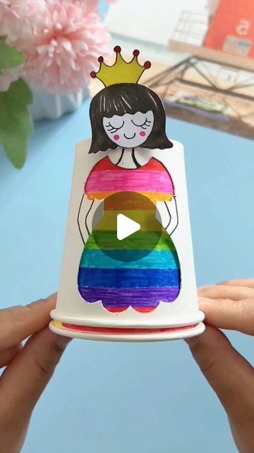 paper crafts creator on Instagram: "Title: Dynamic Paper Cup Dress-Up Play 👗✨  Hashtag: #InteractiveDressUp #CreativePlaytime #PaperCupDesigns #DIYDressUp #ParentChildCrafts #ImaginativePlay" Paper Cup Doll, Crafts With Cups, Dixie Cup Crafts, Paper Cup Crafts For Kids, 2024 Title, Cup Dress, Paper Cup Crafts, Carnival Crafts