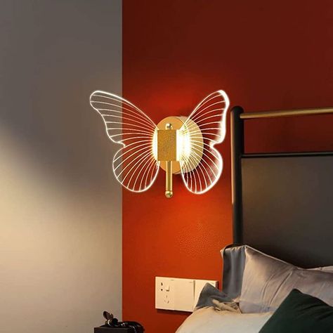 Bedside Lamp Wall Mounted, Butterfly Lamp, Led Wand, Metal Wall Lamp, Traditional Lamps, Staircase Lighting, Modern Wall Lamp, Metal Butterfly, Wall Lamps Bedroom