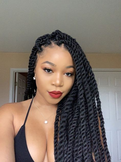 Black Hair Ideas, Marley Twist Hairstyles, Kinky Twists Hairstyles, Big Box Braids Hairstyles, Balayage Blonde, Stylish Crochet, Cute Box Braids Hairstyles, Twist Braid Hairstyles, Protective Hairstyles Braids