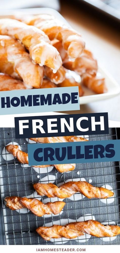 Cruller Donut Recipe, Classic Donut Recipe, Crullers Recipe, French Crullers, Donut Recipe, Kids Homemade, Food Memes, Sugar Glaze, School Treats