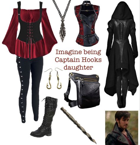 Narnia Aesthetic Outfit, Piret Outfits, Fantasy Inspired Outfits Casual, Women Pirate Outfits Medieval, Red Pirate Dress Aesthetic, Red Pirate Dress, Pirate Inspired Outfits, Women’s Pirate Outfit Diy, Pirate Cosplay