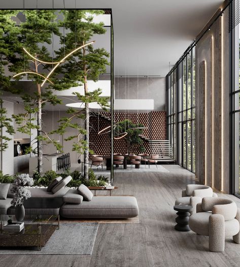 Greenery Inside Out House, California, U|Visualization Villa Puncak, Tattoo Modern, What Is Interior Design, Zen Interiors, Casa Loft, Rustic Home Interiors, Classic Villa, Japanese Zen, House Luxury