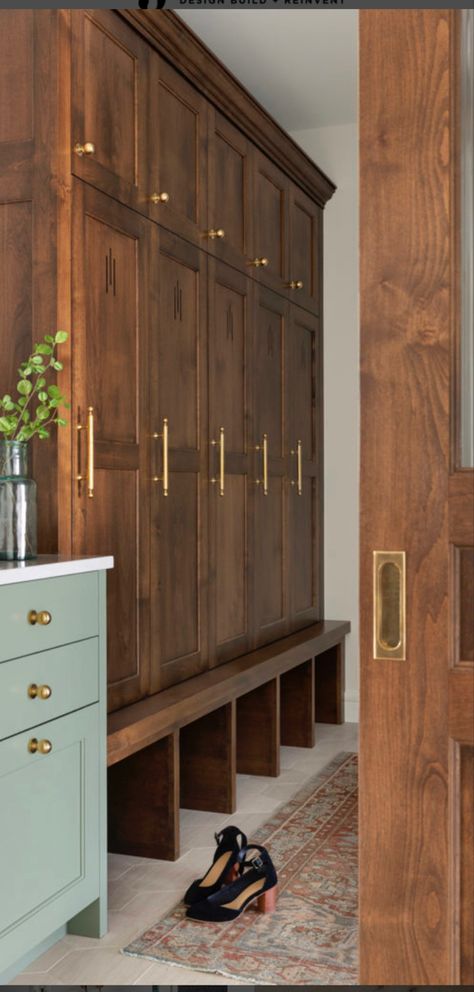 Color Cabinets, Wood Lockers, Functional Mudroom, Cabinet Trends, Wooden Island, Mudroom Cabinets, His And Hers Sinks, Kitchen Cabinet Trends, Room Organisation