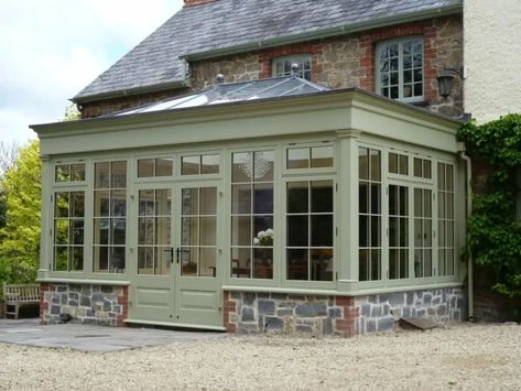 Greenhouse Exterior, Small Orangery, Orangery Conservatory, Extension Veranda, Orangery Extension, Small Sunroom, Conservatory Design, Garden Room Extensions, Sunroom Addition